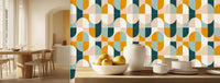 Vibrant Abstract Waves wallpaper mural - XWALLX