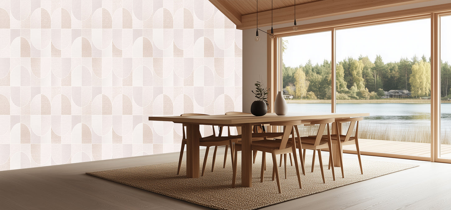 Geometric Wave Wall Mural for Contemporary Spaces wallpaper mural - XWALLX