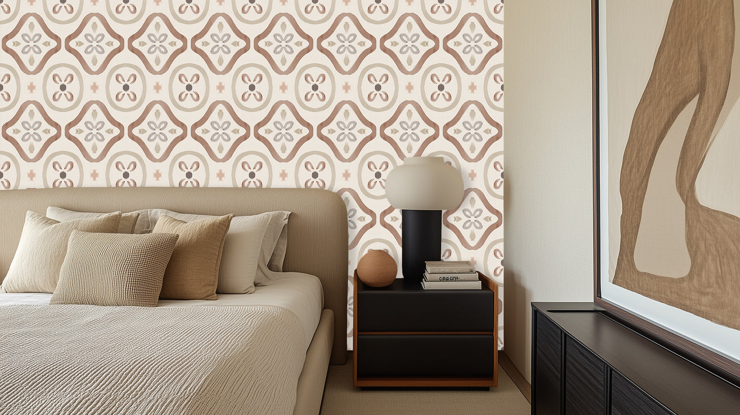 Earthy Floral Pattern wall mural - XWALLX