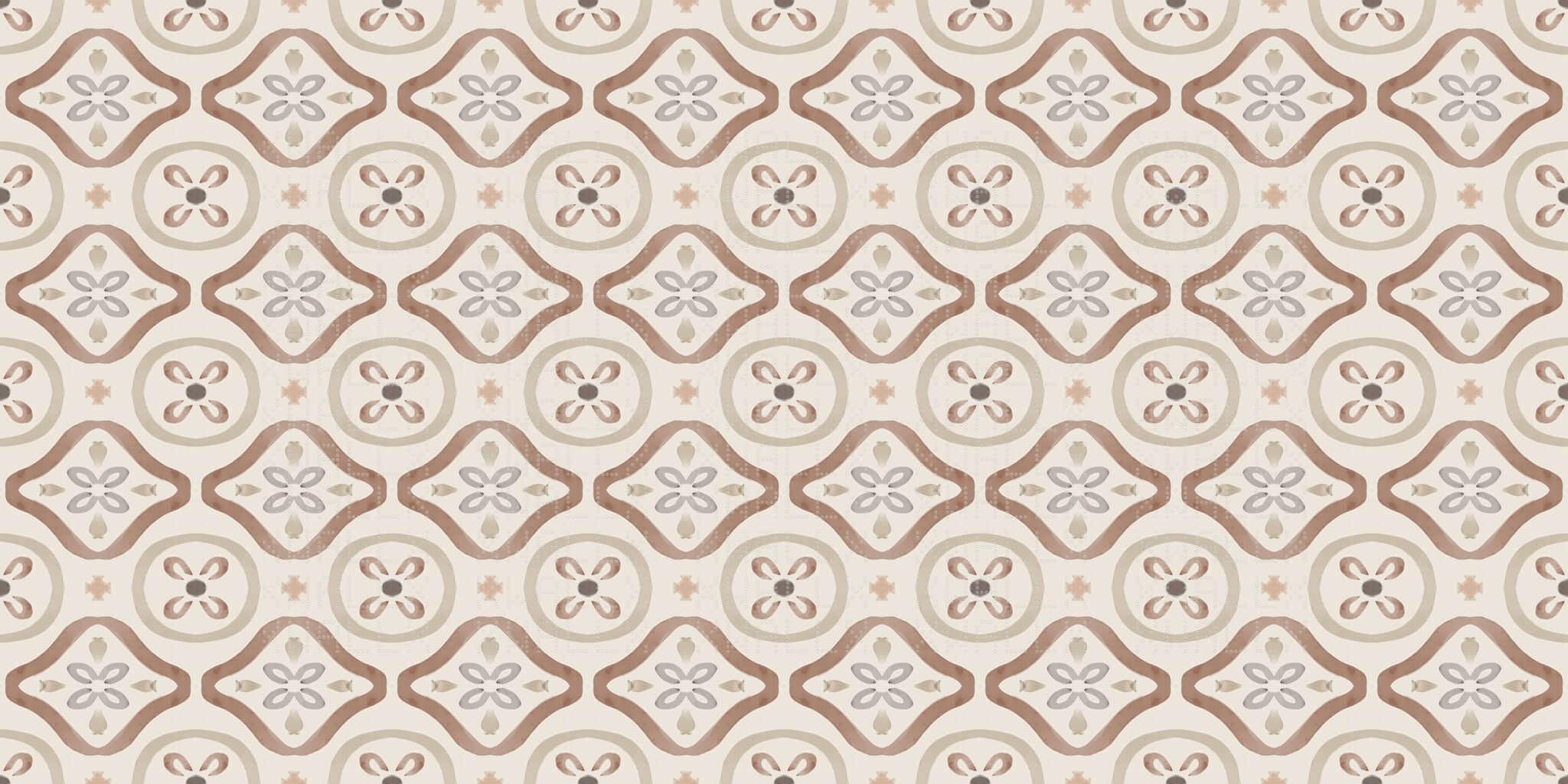 Earthy Floral Pattern Wall Mural