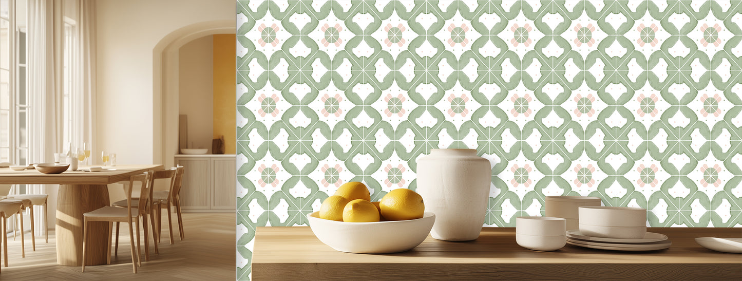 Serene Floral Geometric wallpaper - XWALLX
