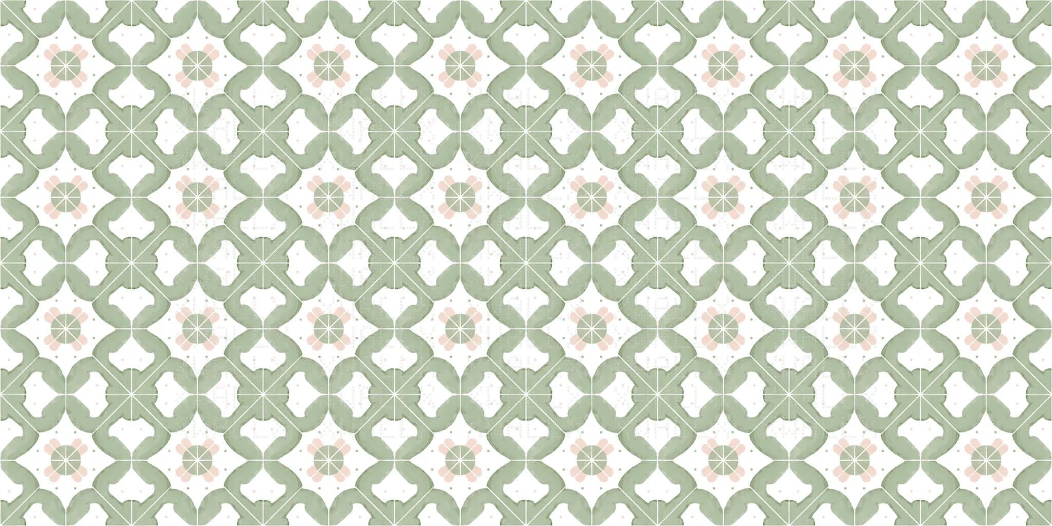 Serene Floral Geometric Wall Mural