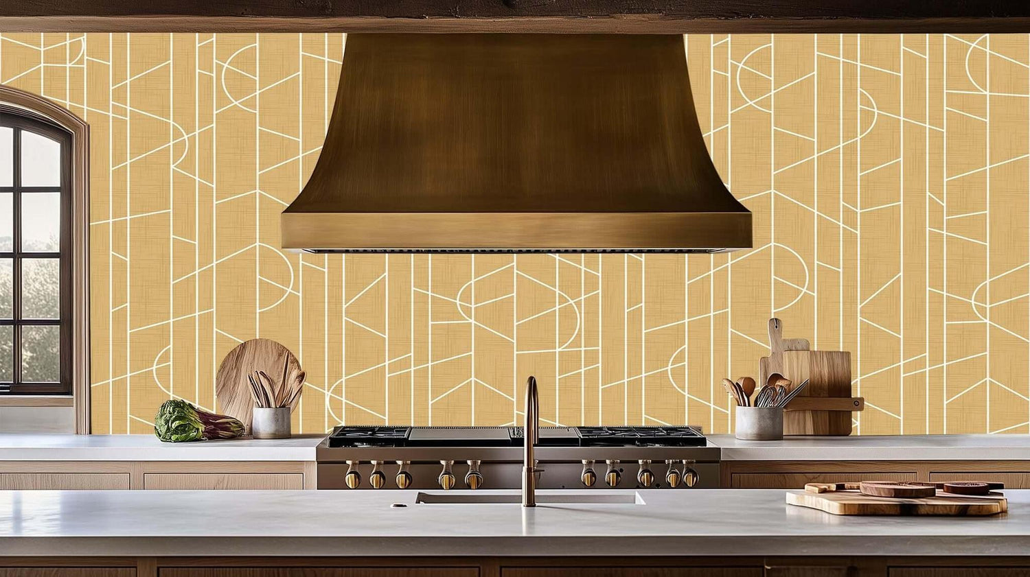 Geometric Forest Wall Mural for Modern Interiors wall art - XWALLX