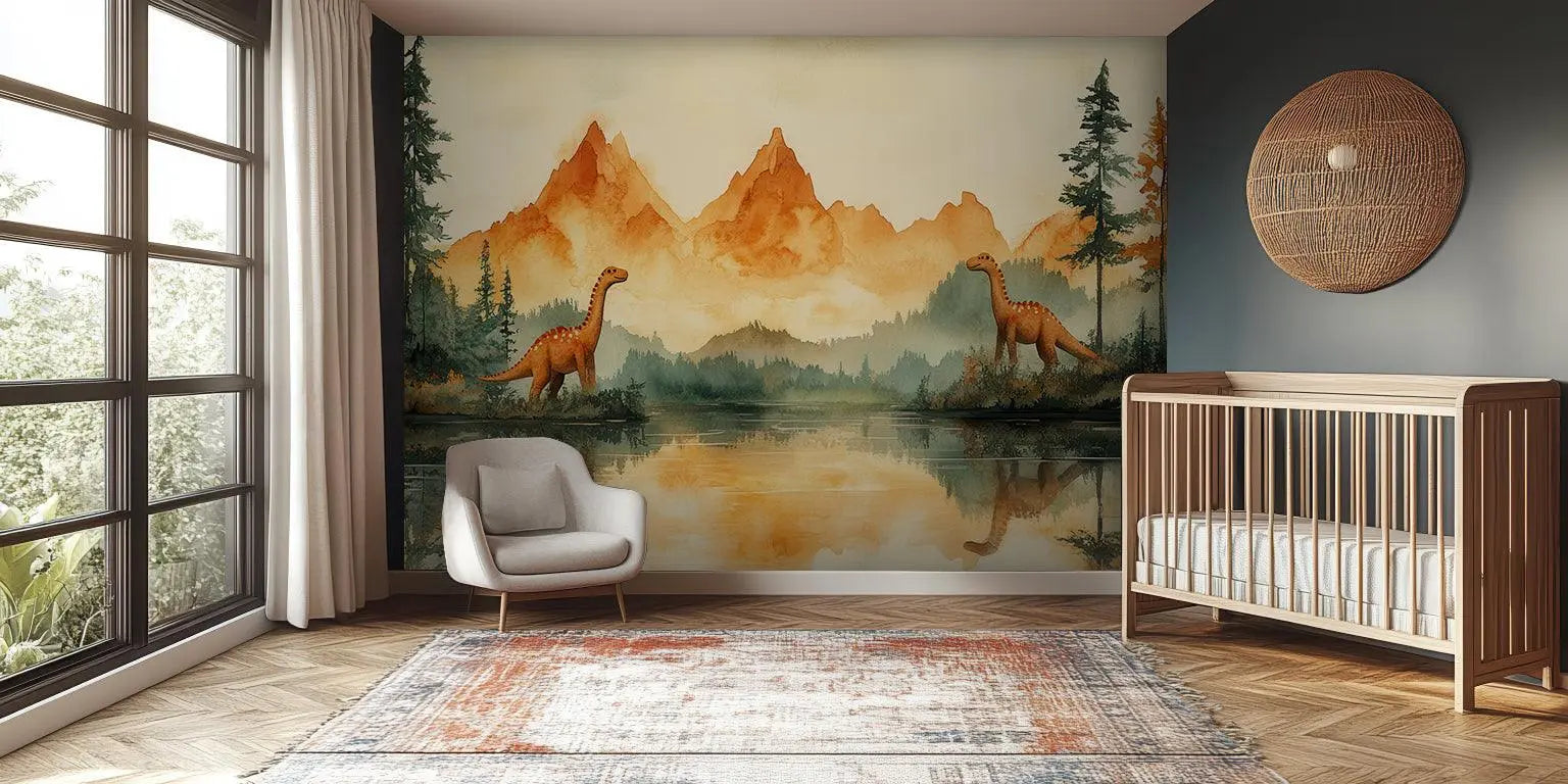 Dinosaur Landscape wallpaper mural - XWALLX