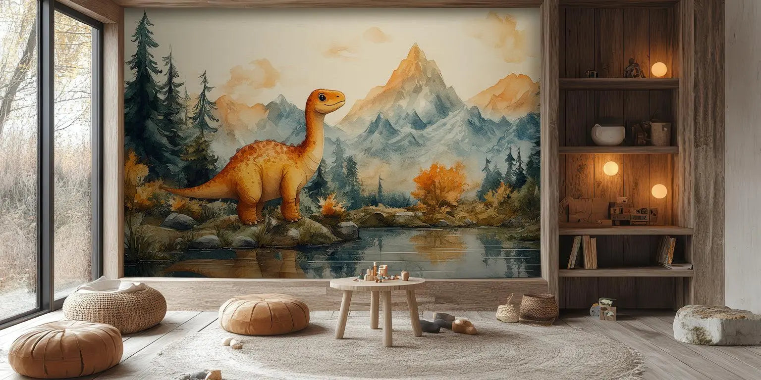 Watercolor Dinosaur wallpaper mural - XWALLX