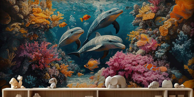 Dolphin Reef poster duvar kağıdı - XWALLX