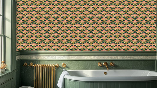 Gilded Scallop Art Deco wall mural - XWALLX