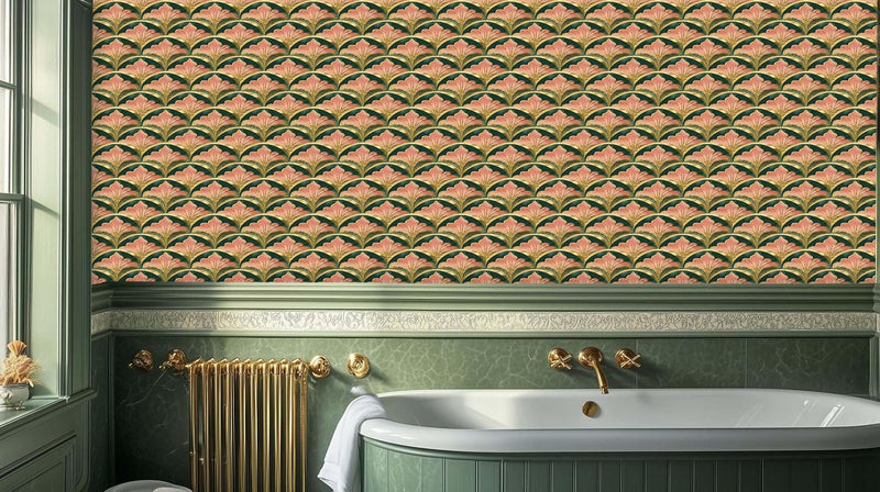 Altın Yaldızlı Taraklı Sanat Deco Duvar posteri - XWALLX