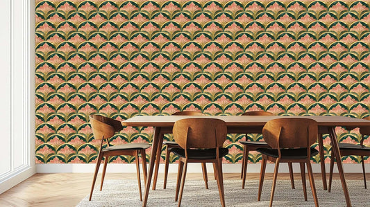 Altın Yaldızlı Taraklı Sanat Deco duvar kağıdı - XWALLX