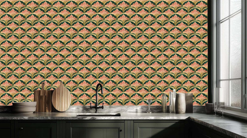 Altın Yaldızlı Taraklı Sanat Deco duvar sanatı - XWALLX