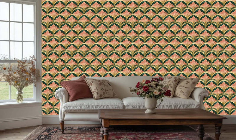 Altın Yaldızlı Taraklı Sanat Deco duvar dekoru - XWALLX