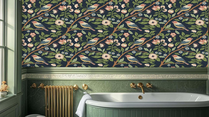 Perched Birds Botanical Duvar posteri - XWALLX