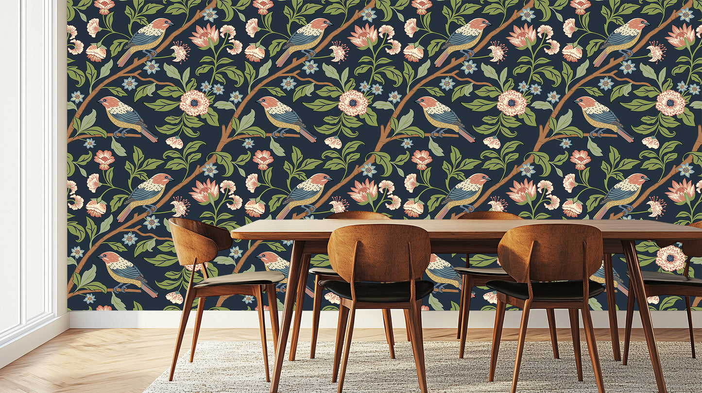 Perched Birds Botanical wallpaper - XWALLX
