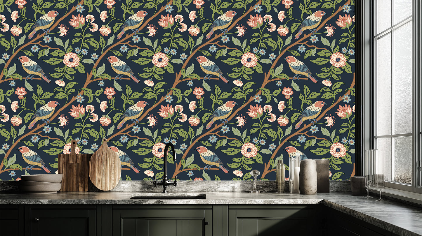 Perched Birds Botanical wall art - XWALLX