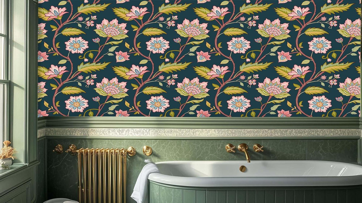 Chinoiserie Floral Bloom wall mural - XWALLX