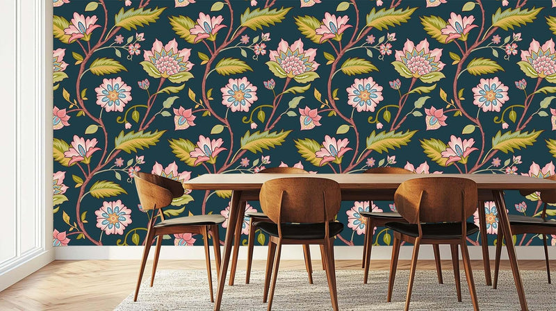 Chinoiserie Floral Bloom duvar kağıdı - XWALLX