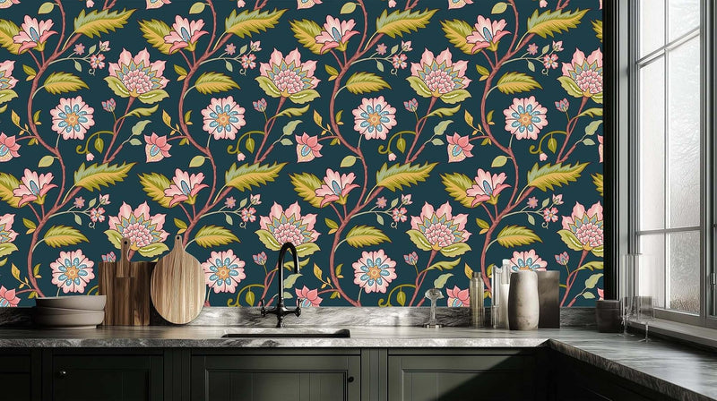 Chinoiserie Floral Bloom duvar sanatı - XWALLX