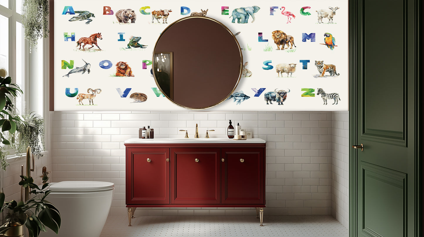 Whimsical Animal Alphabet wall mural - XWALLX