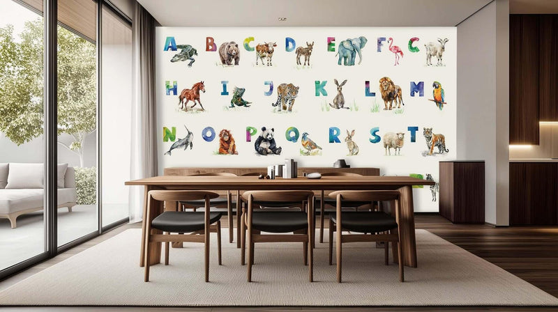 Whimsical Animal Alphabet duvar kağıdı - XWALLX