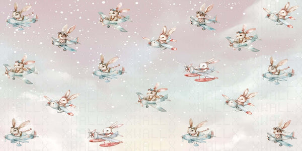 Whimsical Bunny Aviators Duvar Posteri - Sample