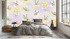Whimsical elephant dream wall mural for a baby nursery wall