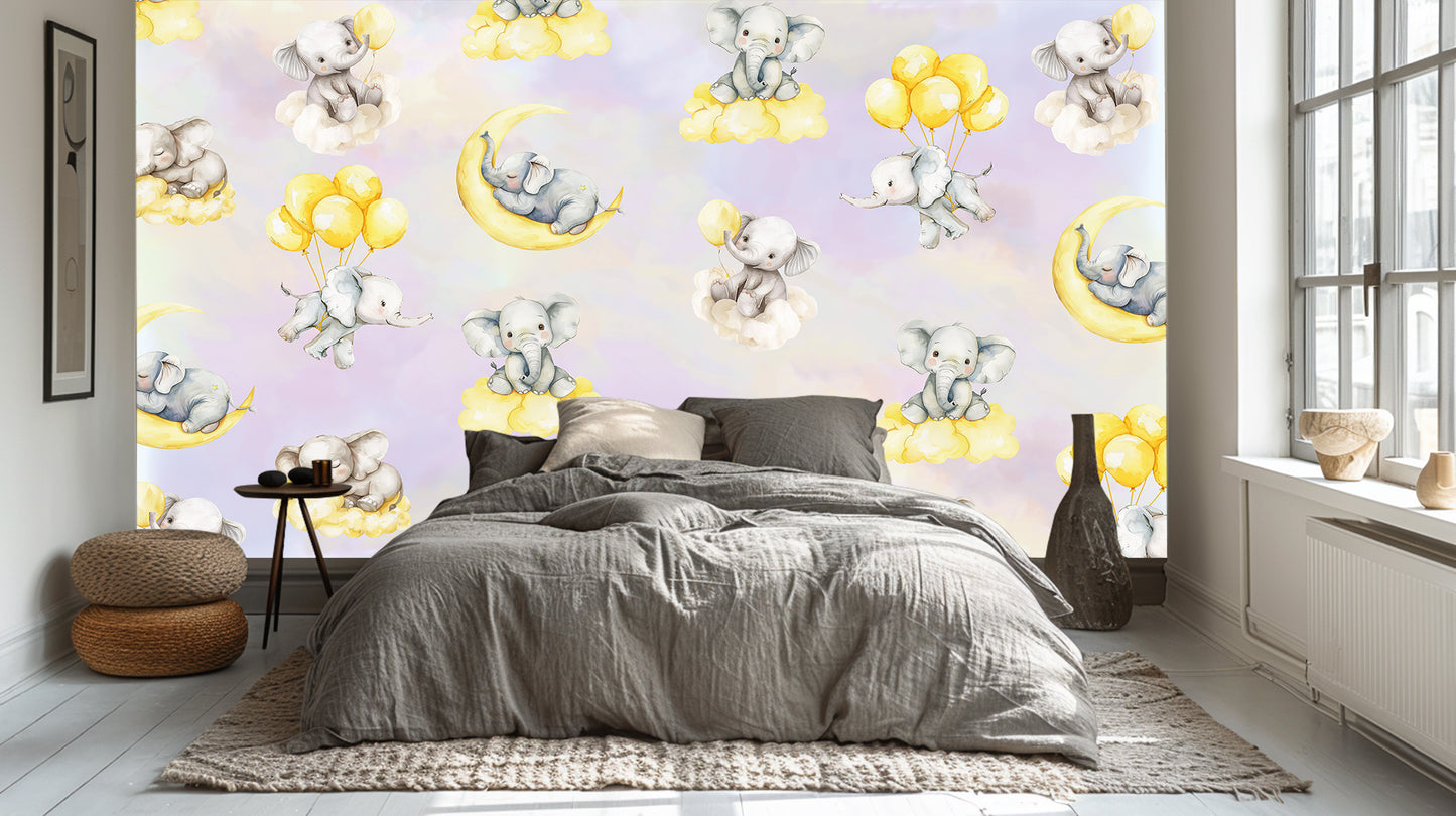 Whimsical Elephant Dreams wall mural - XWALLX