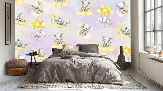 Whimsical Elephant Dreams wall mural - XWALLX