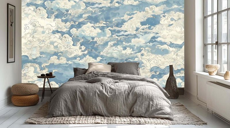 Whimsical Cloudscape duvar sanatı - XWALLX