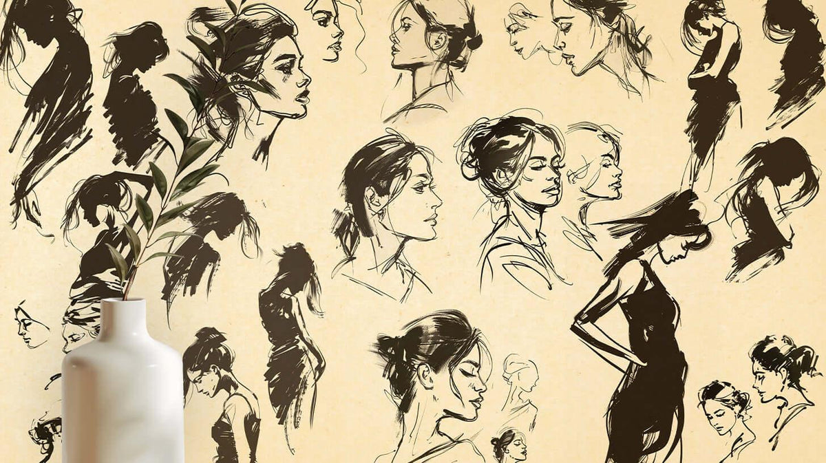 Graceful Silhouettes Sketch wallpaper - XWALLX
