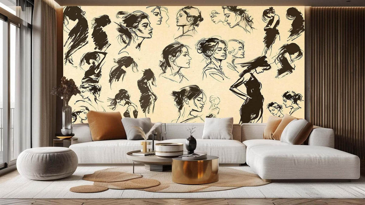 Graceful Silhouettes Sketch wall decor - XWALLX