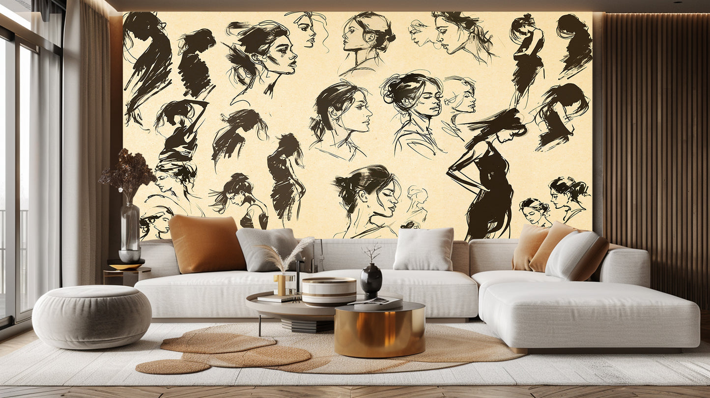 Graceful Silhouettes Sketch wall decor - XWALLX