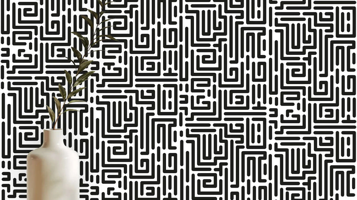 Intricate Maze Pattern wall mural Mural wallpaper mural - XWALLX