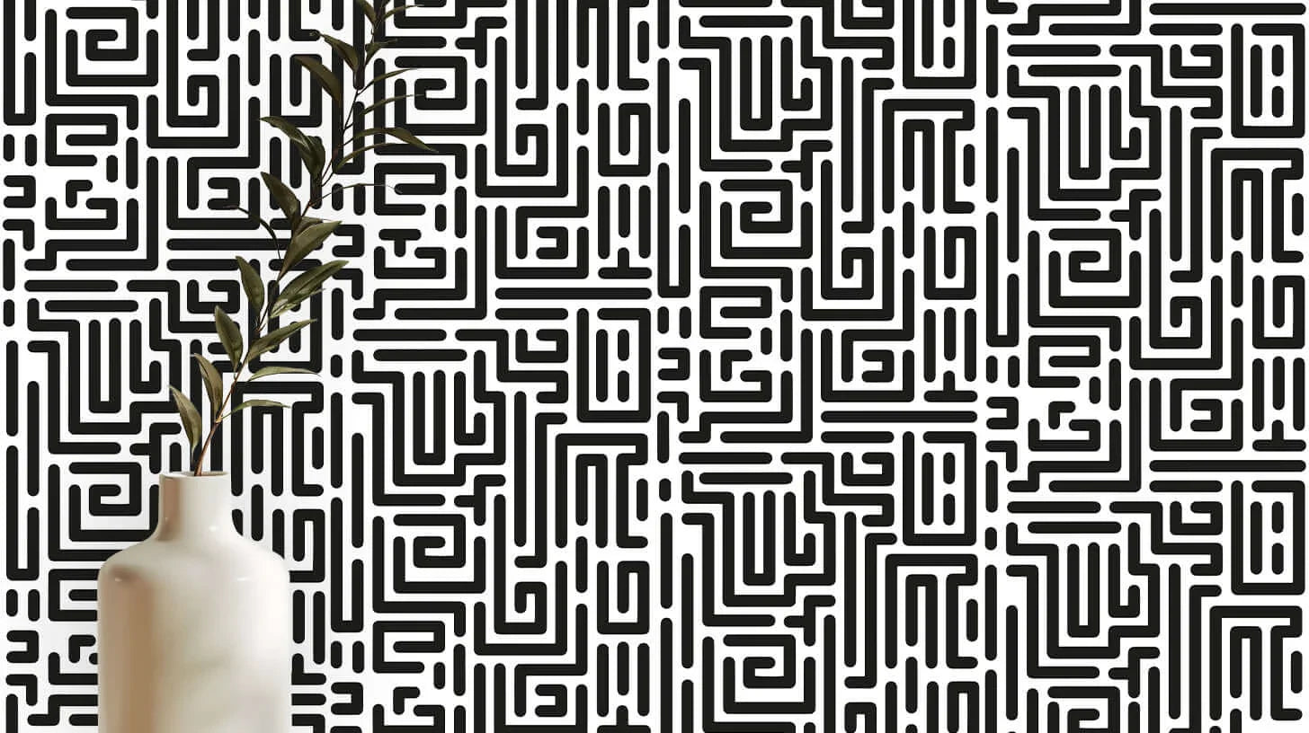 Intricate Maze Pattern wall mural Mural wallpaper mural - XWALLX