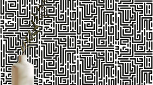 Intricate Maze Pattern wall mural Mural wallpaper mural - XWALLX