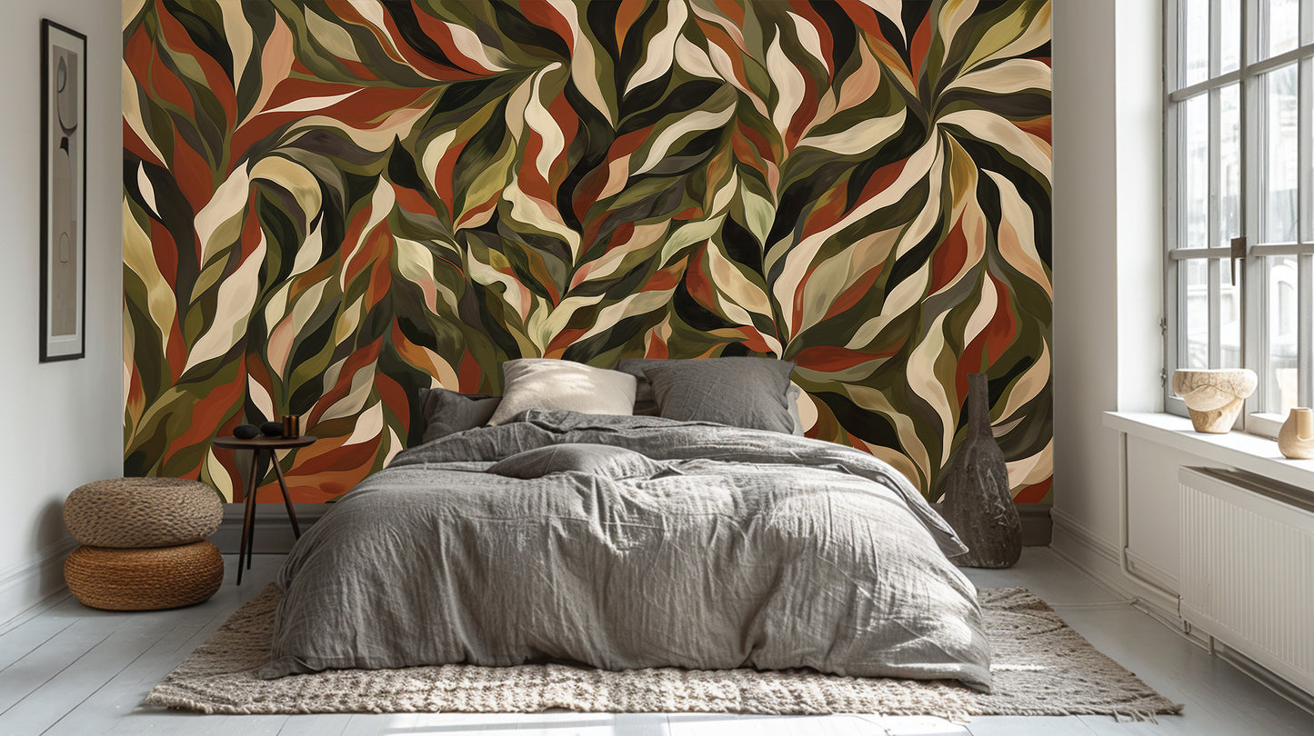 Lush Leafy Abstract wall mural - XWALLX