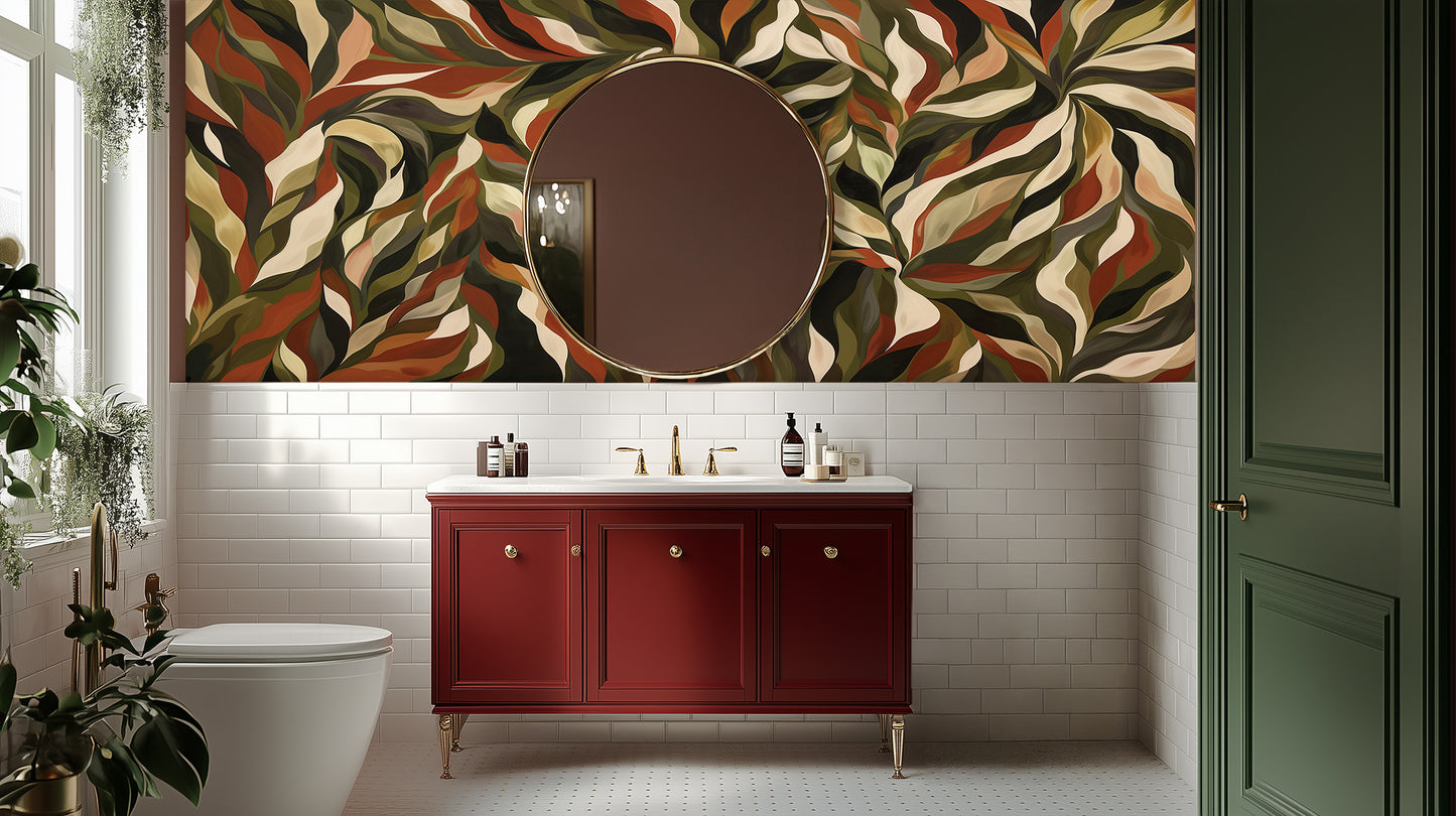 Lush Leafy Abstract wallpaper mural - XWALLX