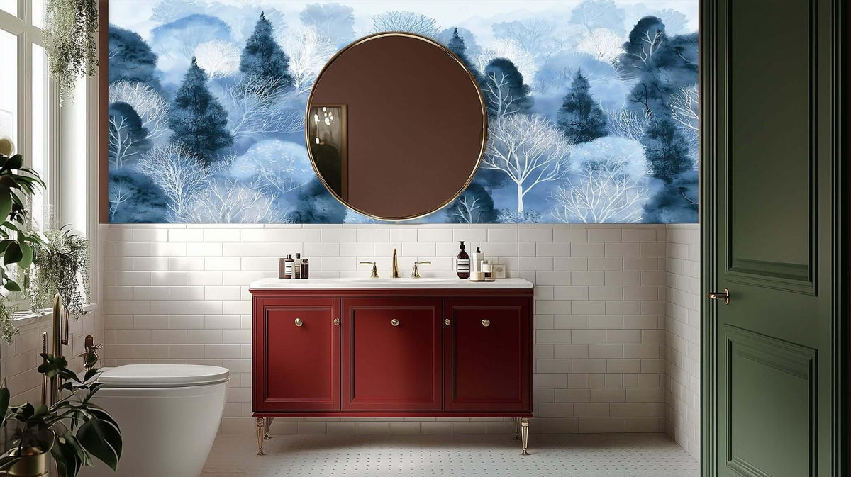Serene Blue Forest wallpaper mural - XWALLX