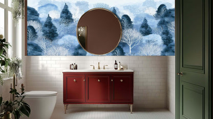 Serene Blue Forest wallpaper mural - XWALLX