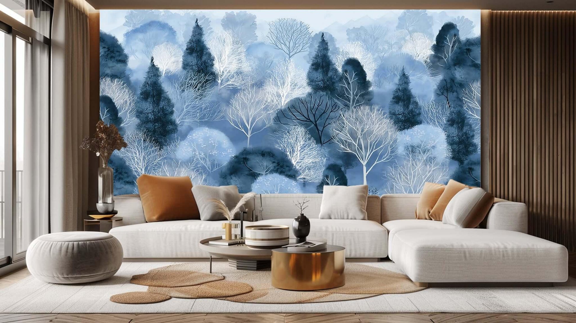 Serene Blue Forest wall decor - XWALLX