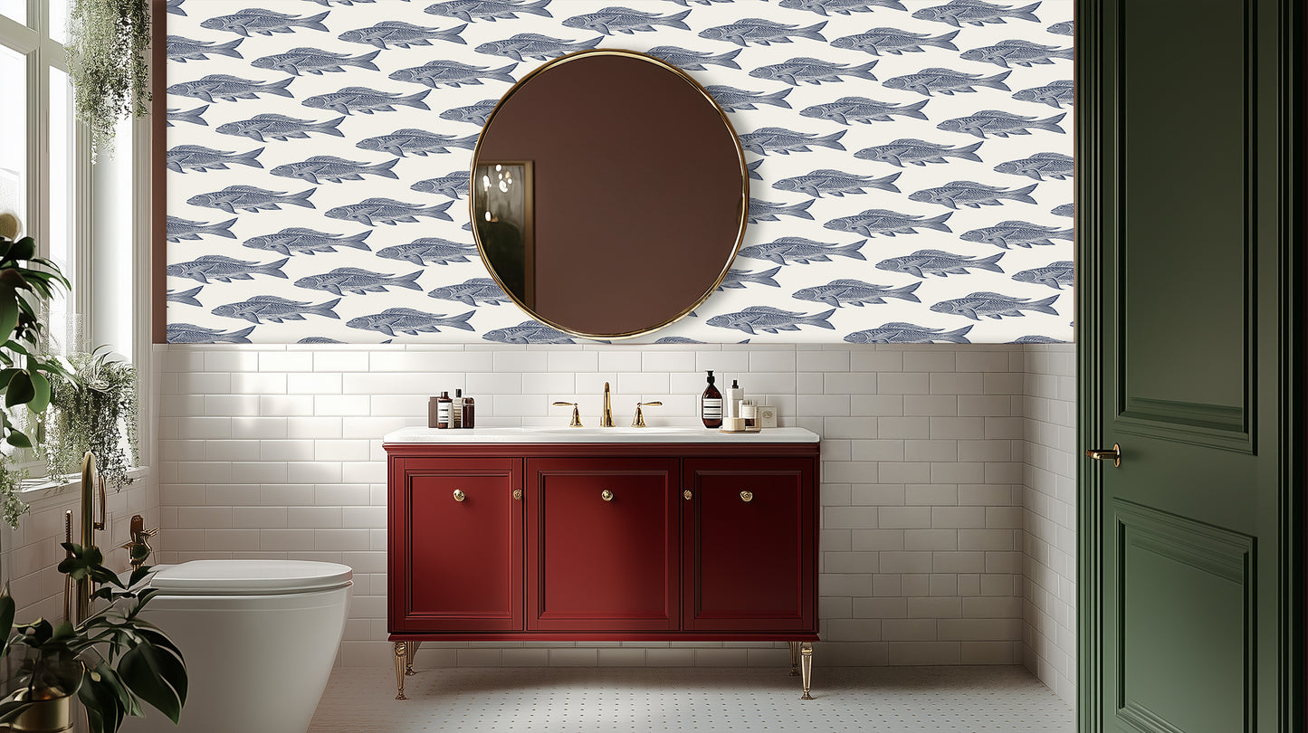 Graceful Fish Pattern wallpaper mural - XWALLX