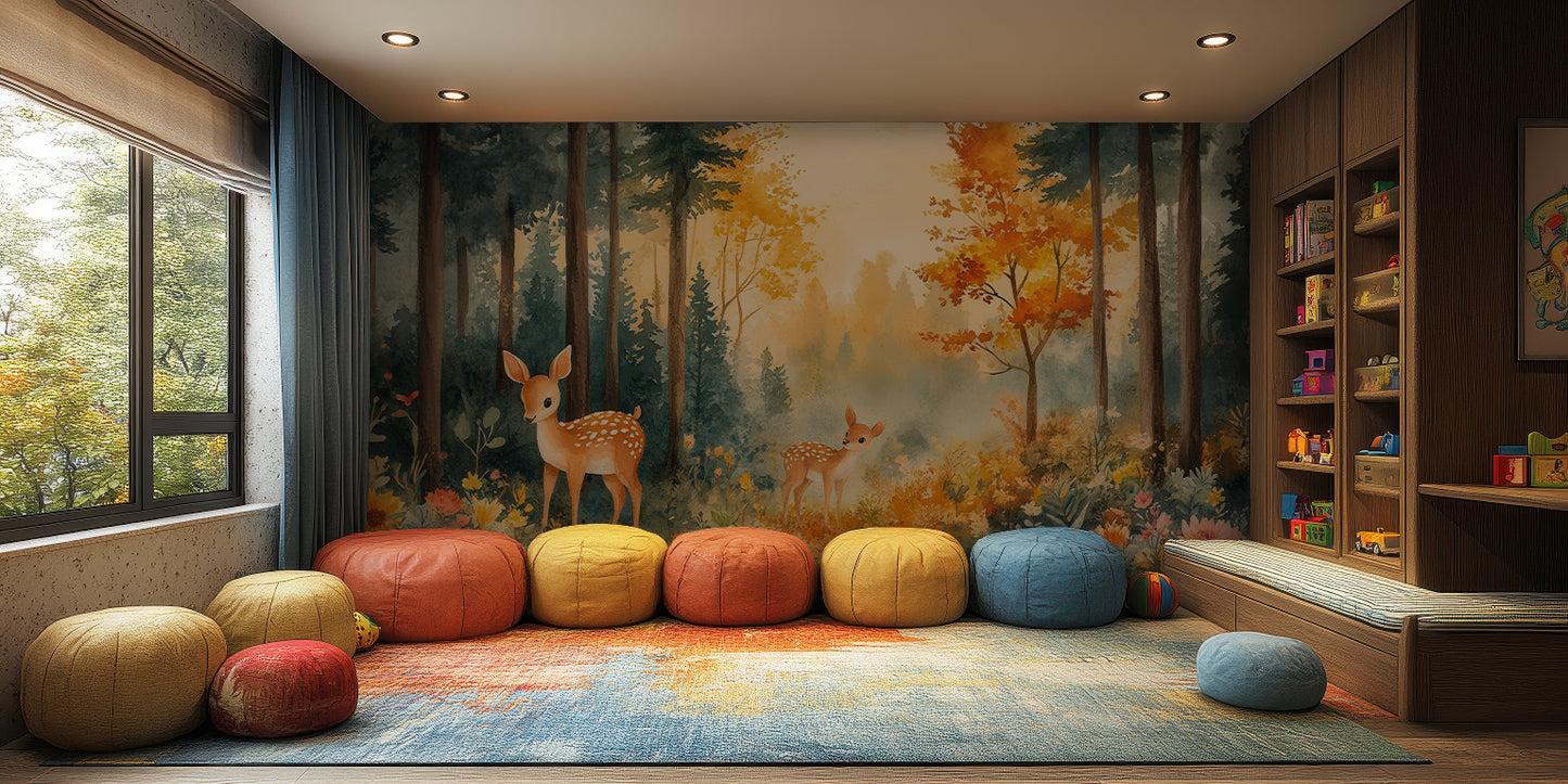 Enchanting Deer wallpaper mural - XWALLX