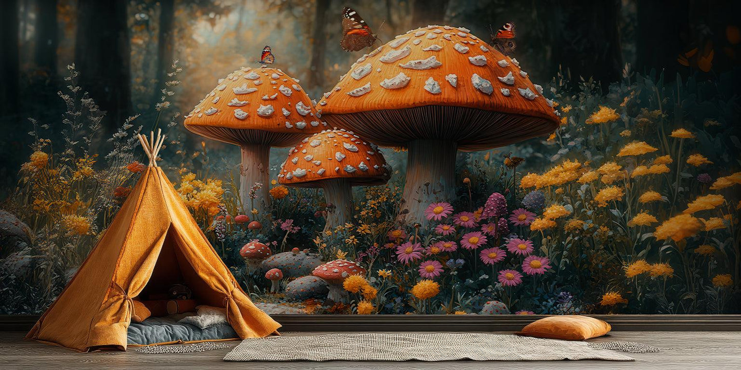 Whimsical Mushroom Forest wall mural - XWALLX