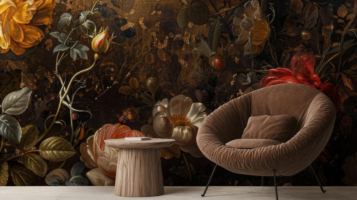 Baroque Flower wallpaper mural - XWALLX