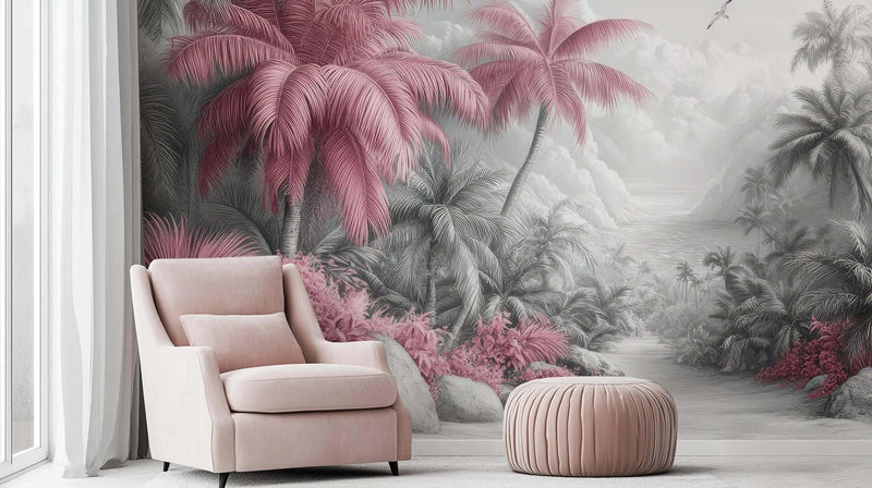 Pembe Tropikal poster duvar kağıdı - XWALLX