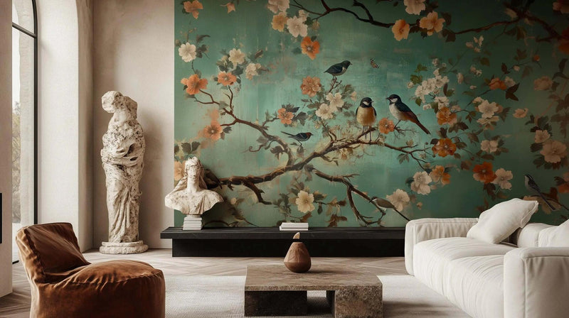 Kuş ve Floral poster duvar kağıdı - XWALLX