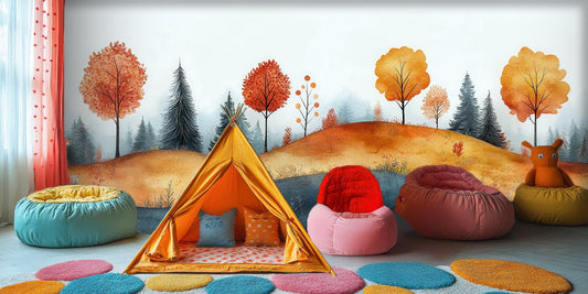 Whimsical Autumn Forest wall mural - XWALLX