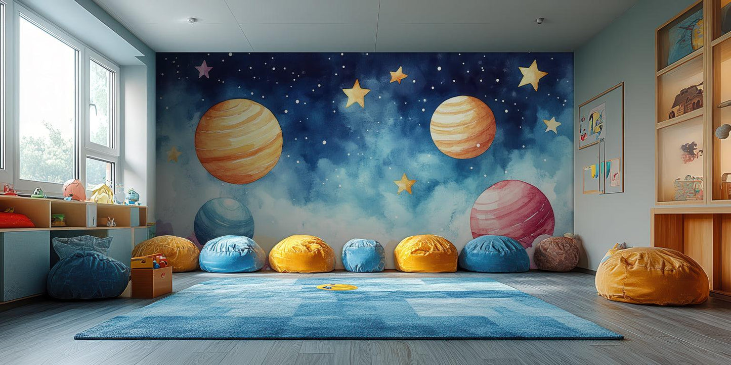 Galaxy and Planets wall mural - XWALLX