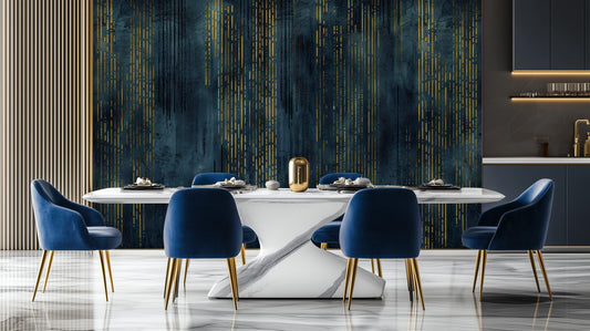 Gold and Blue wall mural - XWALLX