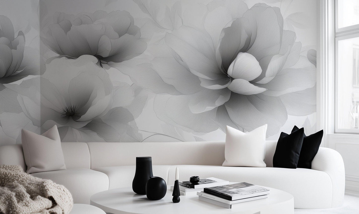 Grayscale Flower wallpaper - XWALLX