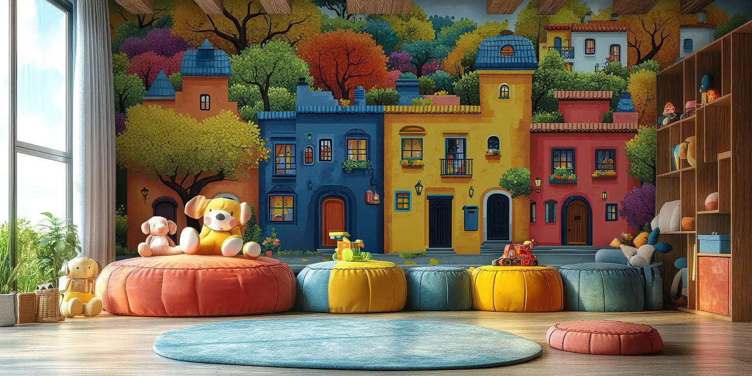 Vibrant Village wall mural - XWALLX